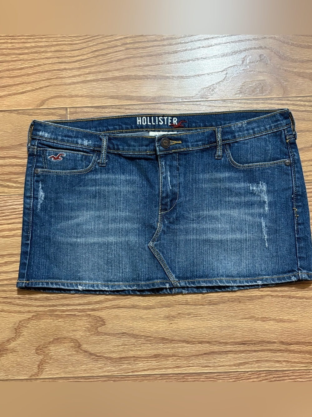Vintage Y2K 2000s Hollister Denim Mini Skirt Size 9